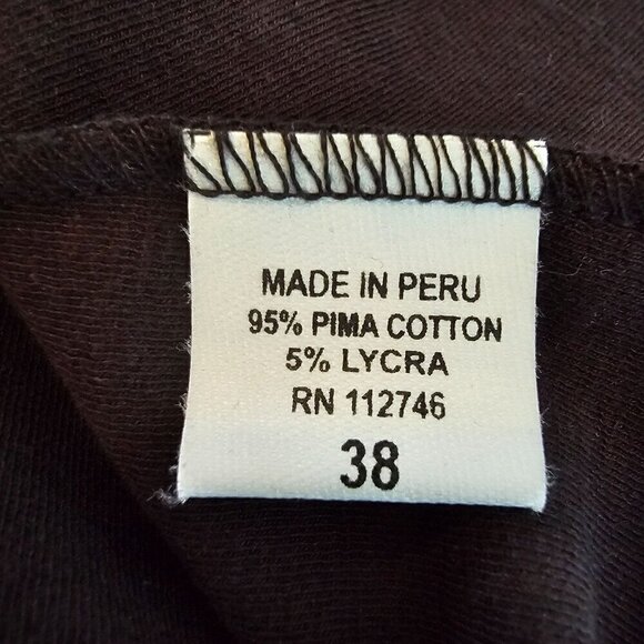 Jarbo Women's Long Sleeve Ruched TopPima Cotton & Lycra Made In Peru, Size Small - Picture 3 of 10